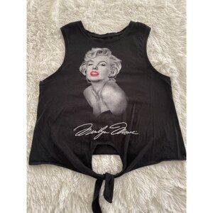 Marilyn Monroe Graphic Tie Front Tank Top  Size S